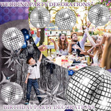 Large Silver Disco Ball Balloons (12 Pcs, 32 Inch)
