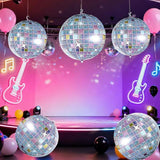 4 Pcs Iridescent Disco Ball Balloons Huge Silver Foil Party Decorations 70s 90s