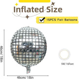 Disco Ball Balloons Set (15 Pcs) - 70s Party Decorations