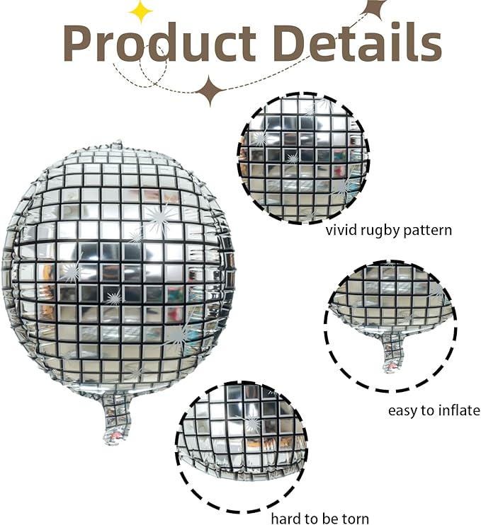 Disco Ball Balloons Set (15 Pcs) - 70s Party Decorations