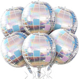 Giant Iridescent Disco Ball Balloons, 22 Inch, 6 Pcs