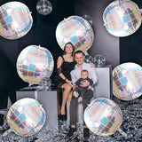 Giant Iridescent Disco Ball Balloons, 22 Inch, 6 Pcs