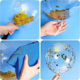 30 Pcs 24 Inch Jumbo Bubble Confetti Balloons with Tassels Party Decorations Gold