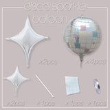 8pcs Iridescent Disco Ball Foil Balloons Silver Glitter 4D Party Decorations