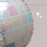 8pcs Iridescent Disco Ball Foil Balloons Silver Glitter 4D Party Decorations