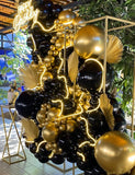 130 Pcs Black Gold Balloon Arch Garland Kit Confetti Star Foil Balloons Party Decor