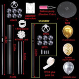 4 Pc Table Centerpiece Balloon Stand Kit with Silver Gold Confetti Balloons for Party