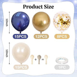 Navy Blue & Gold Confetti Balloons, 50 Pcs Party Decoration Set