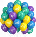 60 Pcs Multicolor Happy New Year Balloons 2026 Party Decorations NYE Supplies