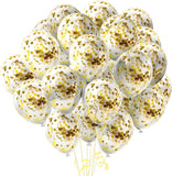 60 Pcs 12 Inch Gold Confetti Balloons Glitter Latex Party Decorations
