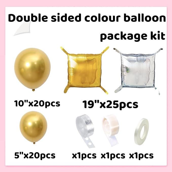 Gold Mylar Square Foil Balloon Wall Garland Arch Kit Metallic Backdrop for Party Decor