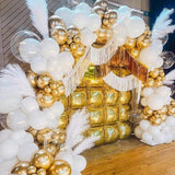 Gold Mylar Square Foil Balloon Wall Garland Arch Kit Metallic Backdrop for Party Decor