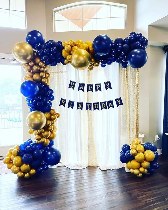 Navy Blue Gold Balloon Garland Kit 200pcs Stars and Confetti Balloons for Party Decorations
