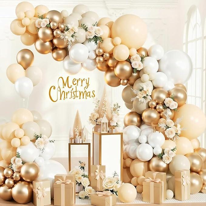 Champagne Gold Balloon Garland Kit Pearl White Nude Balloons for Birthday Wedding Party Decorations