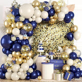 Navy Blue Gold Balloon Garland Arch Kit 120pcs Stars Confetti Balloons for Party Decorations