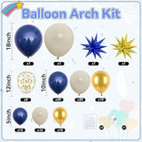 Navy Blue Gold Balloon Garland Arch Kit 120pcs Stars Confetti Balloons for Party Decorations