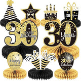 30th Birthday Table Centerpieces 9 Pieces Honeycomb Party Decorations for Adults