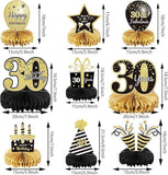 30th Birthday Table Centerpieces 9 Pieces Honeycomb Party Decorations for Adults