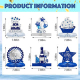 12 Pieces Blue Birthday Table Decorations Honeycomb Centerpieces Party Props