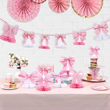 12 Pieces Pink Bow Birthday Table Centerpieces Honeycomb Party Decorations