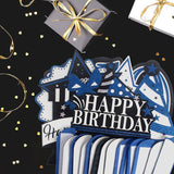 40th Birthday Blue Glitter Table Centerpieces Honeycomb Party Decorations