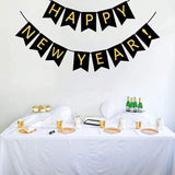 Happy New Year Banner, Gold Foil Lettering