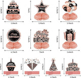 Rose Gold Birthday Honeycomb Table Centerpieces for Girls and Women