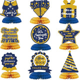 Blue Gold Honeycomb Thank You Table Centerpieces Appreciation Party Decorations