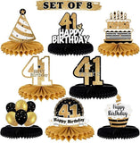 Happy 41st Birthday Honeycomb Table Centerpieces Party Decorations