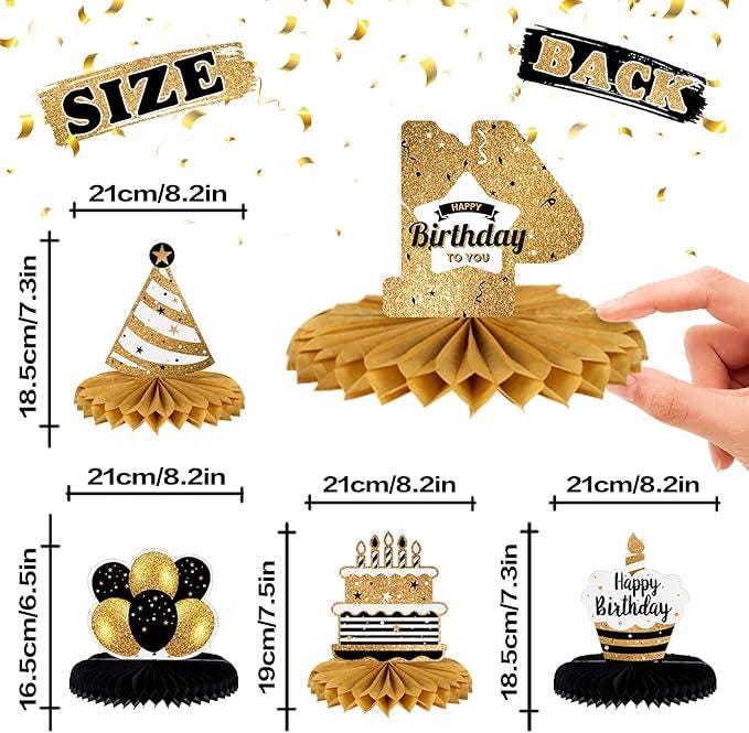 Happy 41st Birthday Honeycomb Table Centerpieces Party Decorations