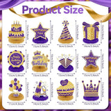 Purple Gold Birthday Honeycomb Table Centerpieces Decorations for Women and Girls