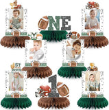 First Year Down Football Birthday Honeycomb Table Centerpieces Decorations for Boys