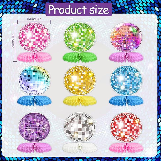 Disco Honeycomb Table Centerpieces Colorful Rock and Roll Party Decorations