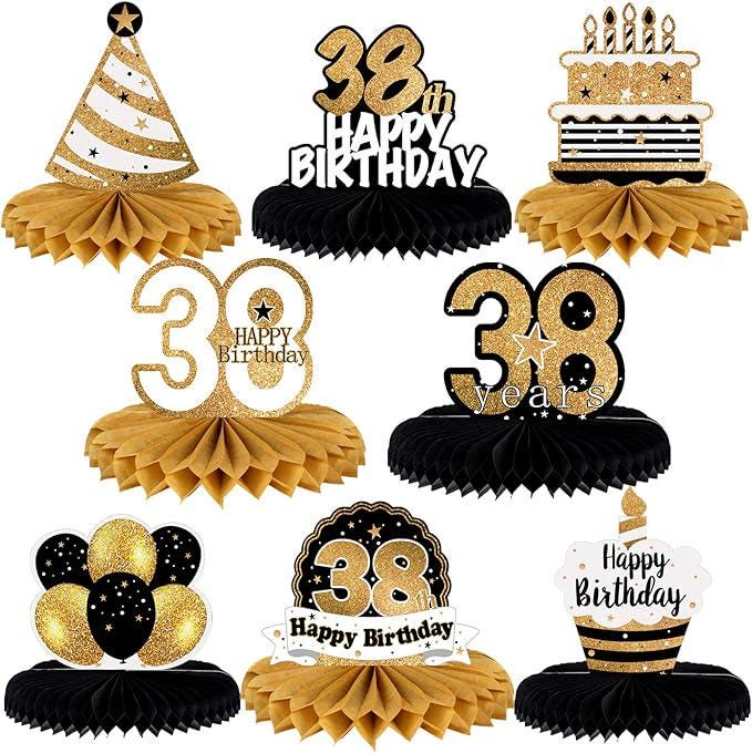 Happy 38th Birthday Honeycomb Table Centerpieces Party Decorations