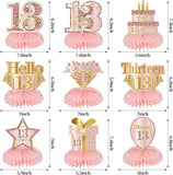 13th Birthday Rose Gold Honeycomb Table Centerpieces Decorations for Girls