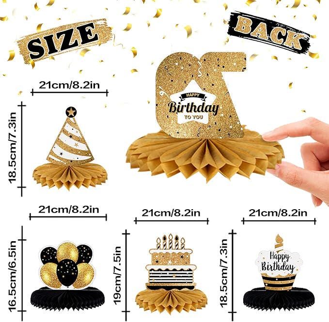 Happy 76th Birthday Honeycomb Table Centerpieces Party Decorations