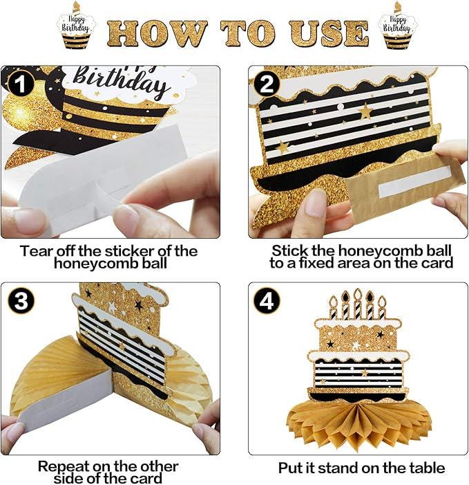 Happy 39th Birthday Honeycomb Table Centerpieces Party Decorations Gift Sign