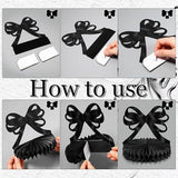 9 Pcs Black Bow Honeycomb Centerpieces Birthday Graduation Party Table Decorations