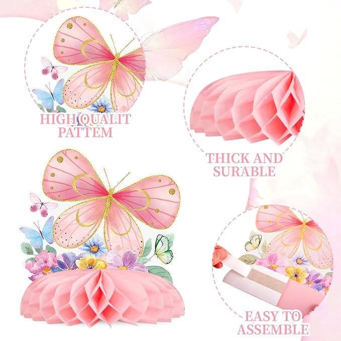 9PCS Butterfly Table Centerpieces Birthday Baby Shower Party Decorations