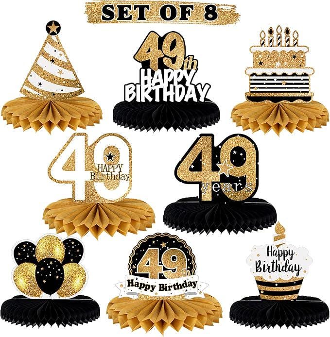Happy 49th Birthday Honeycomb Table Centerpieces Party Table Decorations