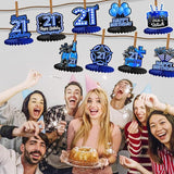 9PCS Blue Neon 21st Birthday Honeycomb Table Centerpieces Party Decorations