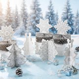 12PCS Winter Christmas Snowflake Honeycomb Table Centerpieces Holiday Party Decorations