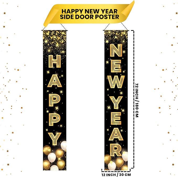 Extra Large Happy New Year Banner 72x12 Inch Porch Sign and Party Decor 2026