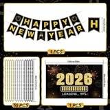 New Years Eve Party Supplies Kit 2026 for 96 Guests with Banner and Decor
