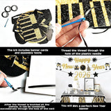 Gold and Black Happy New Year Banner 2026 Glitter Party Decorations NYE Supplies
