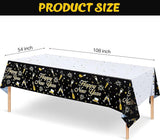 Black & Gold New Year Tablecloths 2026, Party Table Covers, 3-Piece Set