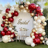 Burgundy Gold Balloon Garland Arch Kit White Maroon Red Balloons for Party Decor