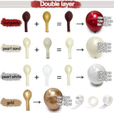 Burgundy Gold Balloon Garland Arch Kit White Maroon Red Balloons for Party Decor