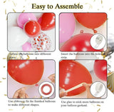 Red Pink Balloon Arch Kit Different Sizes Foil Heart Valentines Birthday Wedding Decor