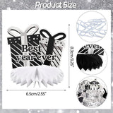 9 Pcs Happy New Year 2026 Black Silver Glitter Honeycomb Table Centerpieces